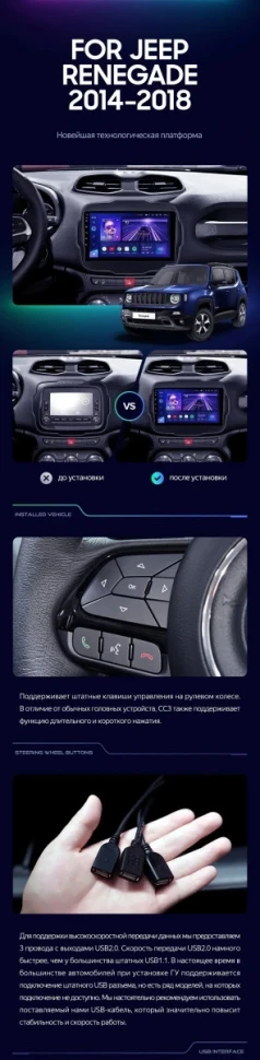 Штатная магнитола Teyes CC3 2K 4/64 Jeep Renegade (2014-2018)