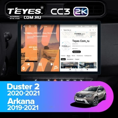Штатная магнитола Teyes CC3 2K 6/128 Renault Duster HM 2 (2020-2021) F2 (13")