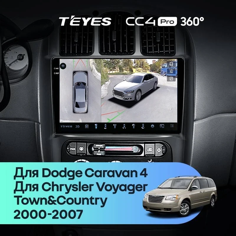 Штатная магнитола Teyes CC4 Pro 360 8/128 Chrysler Voyager (2000-2007) Тип-B