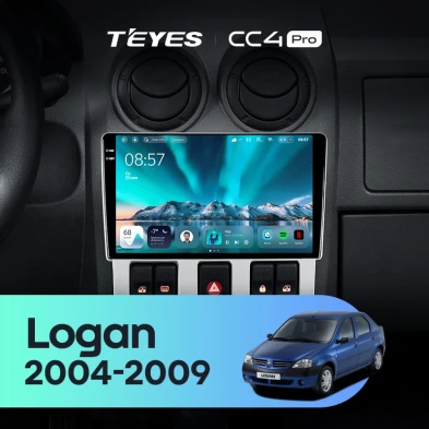 Штатная магнитола Teyes CC4 Pro 8/128 Renault Logan 1 (2004-2009)