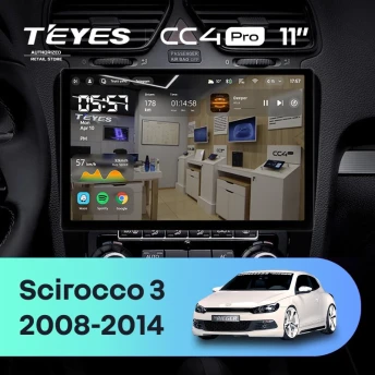 Штатная магнитола Teyes CC4 Pro 8/128 Volkswagen Scirocco (2008-2014) F1 (11")