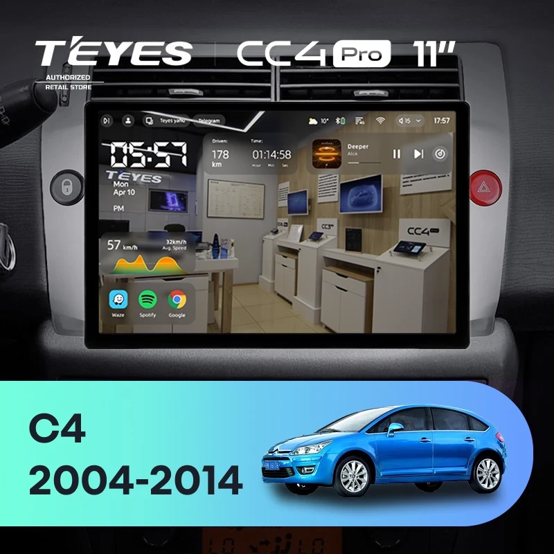 Штатная магнитола Teyes CC4 Pro 12/256 Citroen C4 (2004-2014) (11")
