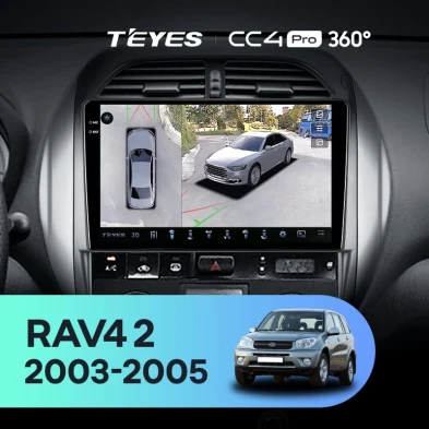 Штатная магнитола Teyes CC4 Pro 360 12/256 Toyota RAV4 2 CA20 CA20W XA20 (2003-2005) F4