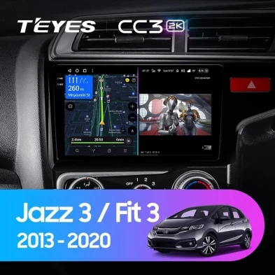 Штатная магнитола Teyes CC3 2K 360 6/128 Honda Jazz 3 (2015-2020) Тип-A Правый руль