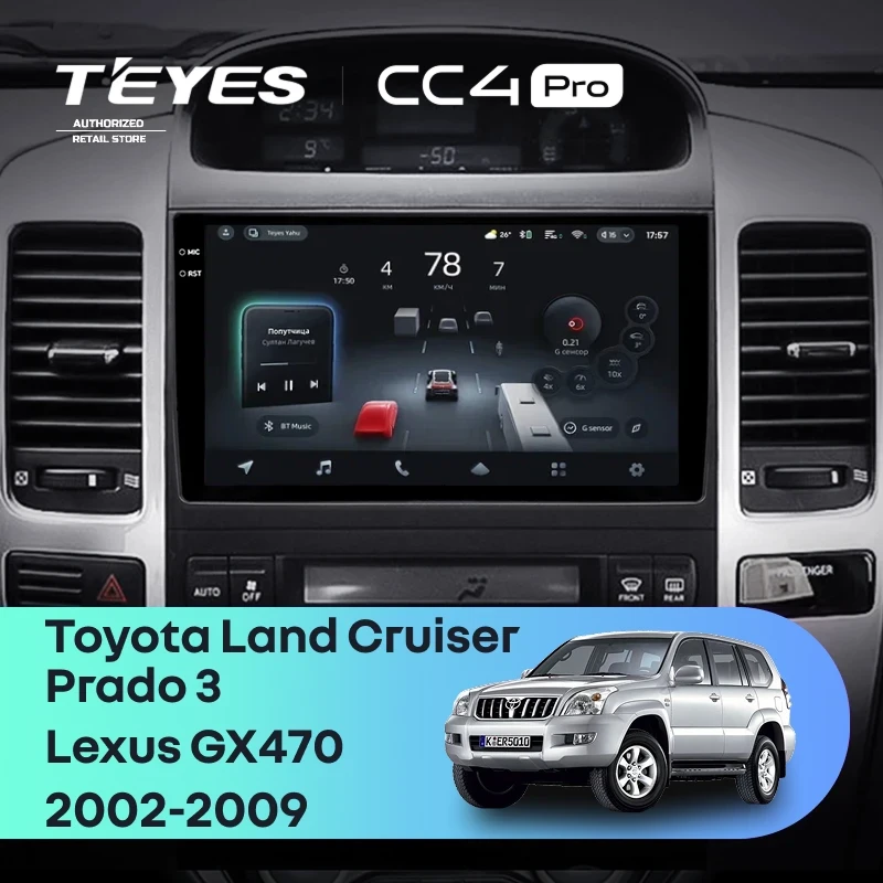 Штатная магнитола Teyes CC4 Pro 8/128 Lexus GX470 (2002-2009) F1 Тип-B