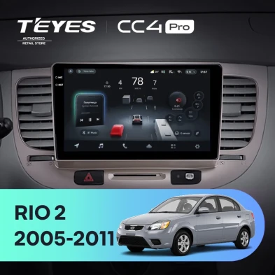 Штатная магнитола Teyes CC4 Pro 12/256 Kia Rio 2 (2005-2011) F1