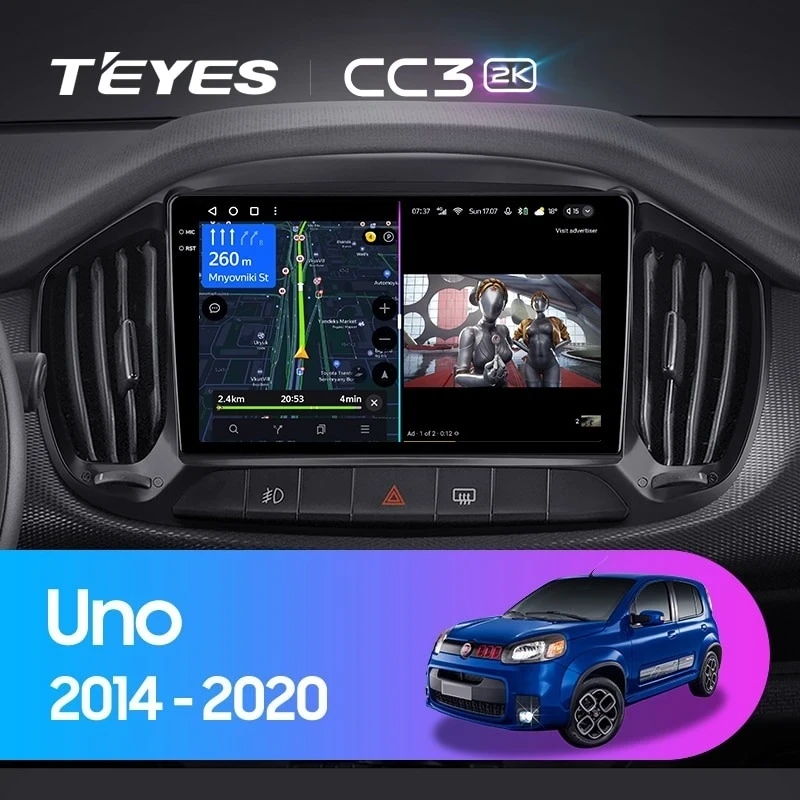 Штатная магнитола Teyes CC3 2K 6/128 Fiat Uno (2014-2020)