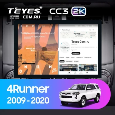 Штатная магнитола Teyes CC3 2K 4/32 Toyota 4Runner 5 N280 (2009-2020) (13")