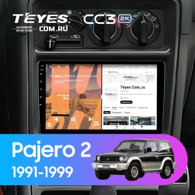 Штатная магнитола Teyes CC3 2K 360 6/128 Mitsubishi Pajero 2 (1991-1999) F2