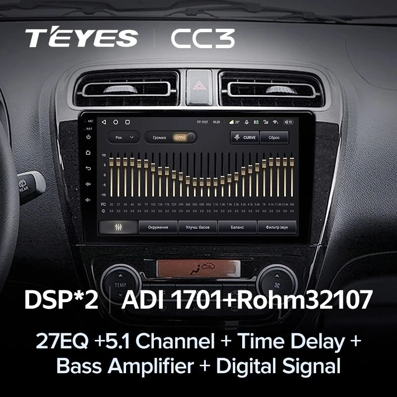 Штатная магнитола Teyes CC3 4/32 Mitsubishi Mirage 6 (2012-2018)