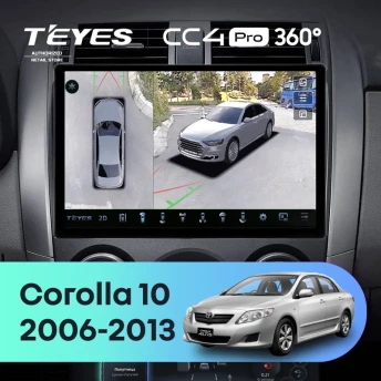 Штатная магнитола Teyes CC4 Pro 360 8/128 Toyota Corolla 10 E140 E150 (2006-2013) Тип-A (11")