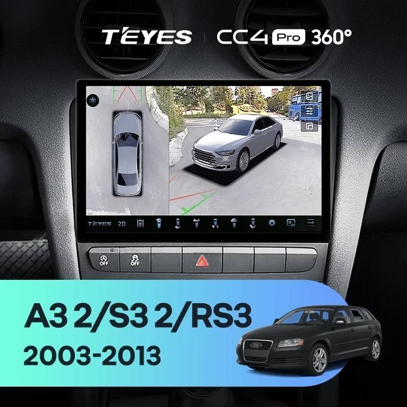 Штатная магнитола Teyes CC4 Pro 360 8/128 Audi A3 2 8P (2003-2013) (11")