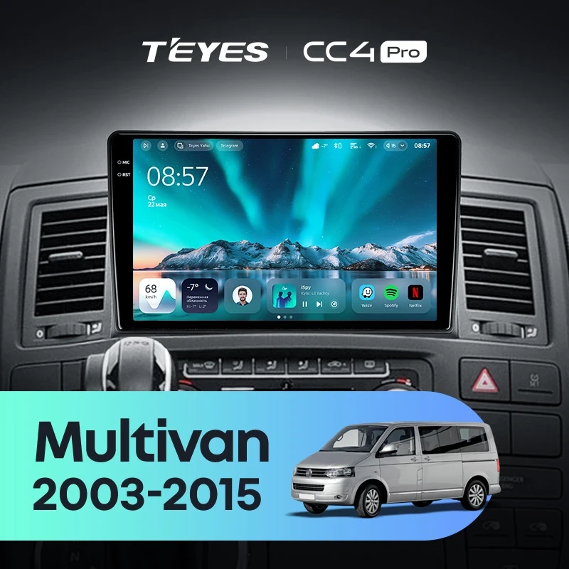 Штатная магнитола Teyes CC4 Pro 12/256 Volkswagen Multivan T5 (2003-2015)