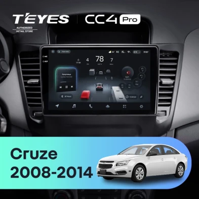 Штатная магнитола Teyes CC4 Pro 12/256 Chevrolet Cruze J300 (2008-2014)