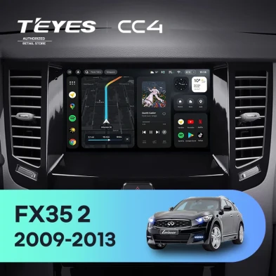 Штатная магнитола Teyes CC4 8/128 Infiniti FX35 2 (2009-2013) Тип-A