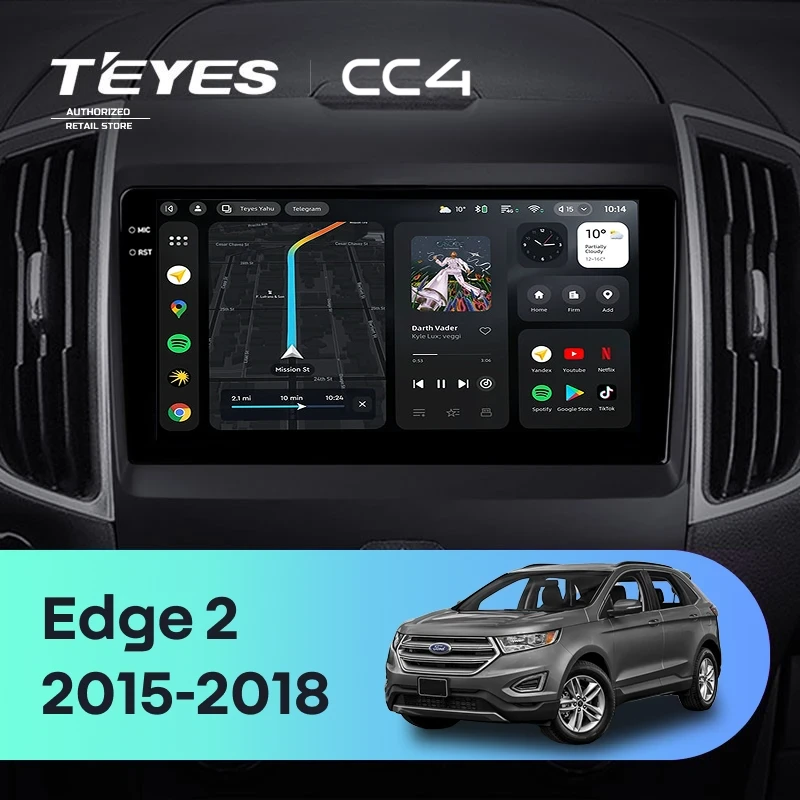 Штатная магнитола Teyes CC4 8/128 Ford Edge 2 (2015-2018) F1