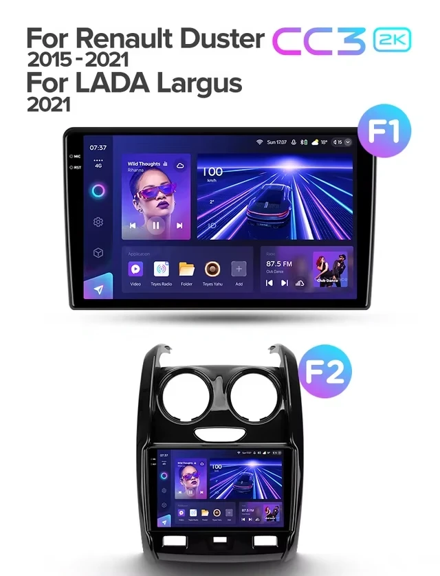 Штатная магнитола Teyes CC3 2K 360 6/128 Lada Largus 2021+ F1