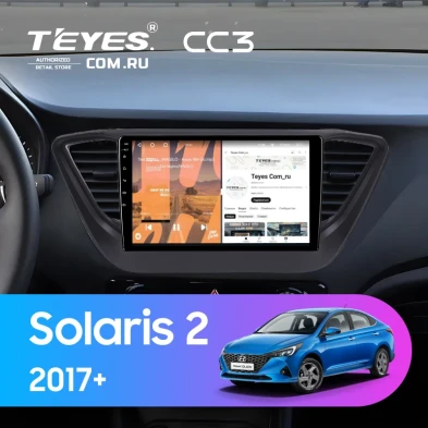Штатная магнитола Teyes CC3 4/32 Hyundai Solaris 2 (2017-2020) F2 (черный матовый) Тип-A