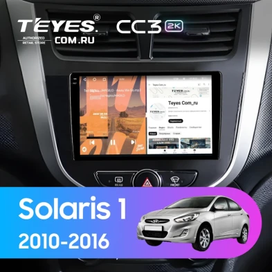 Штатная магнитола Teyes CC3 2K 6/128 Hyundai Solaris 1 (2010-2016) F4 (черно-серый)