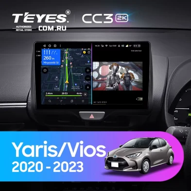 Штатная магнитола Teyes CC3 2K 360 6/128 Toyota Vios (2020-2023) Правый руль