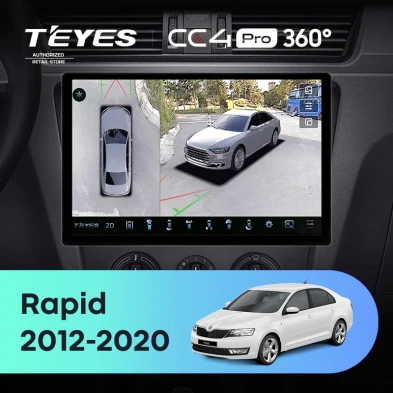 Штатная магнитола Teyes CC4 Pro 360 12/256 Skoda Rapid NH3 NH1 (2012-2020) (13")
