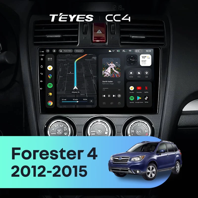 Штатная магнитола Teyes CC4 8/128 Subaru Forester 4 SJ (2012-2015) Тип-B