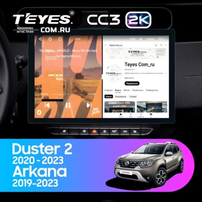 Штатная магнитола Teyes CC3 2K 360 6/128 Renault Arkana (2019-2023) F2 (13")