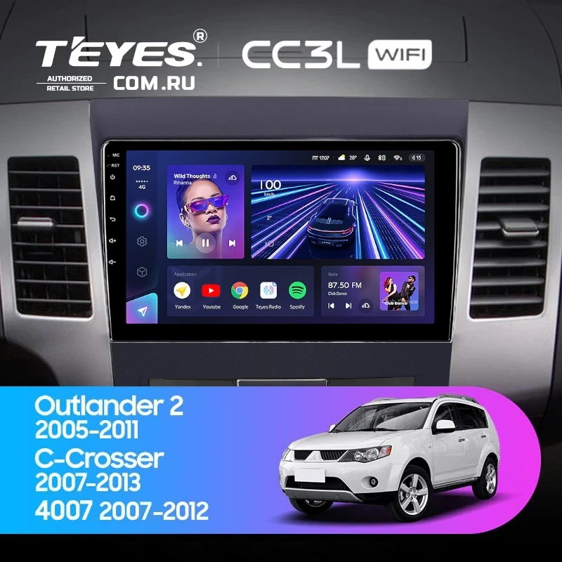 Штатная магнитола Teyes CC3L WiFi 2/32 Citroen C-Crosser 1 (2007-2013) Декор Тип-B