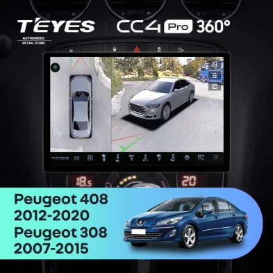 Штатная магнитола Teyes CC4 Pro 360 12/256 Peugeot 308 (2007-2015) (11")