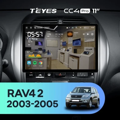 Штатная магнитола Teyes CC4 Pro 12/256 Toyota RAV4 2 CA20 CA20W XA20 (2003-2005) F4 (11")