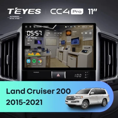 Штатная магнитола Teyes CC4 Pro 8/128 Toyota Land Cruiser 200 (2015-2021) (11")