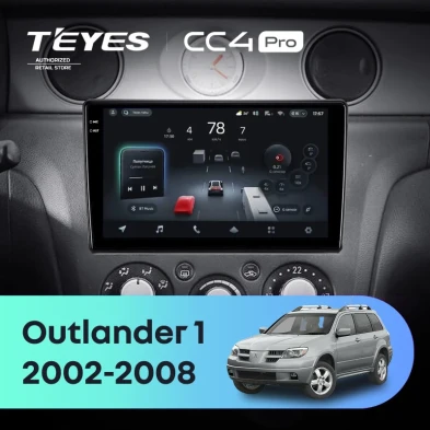 Штатная магнитола Teyes CC4 Pro 12/256 Mitsubishi Outlander 1 (2002-2008) F2