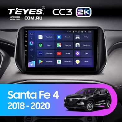 Штатная магнитола Teyes CC3 2K 360 6/128 Hyundai Santa Fe 4 (2018-2020)