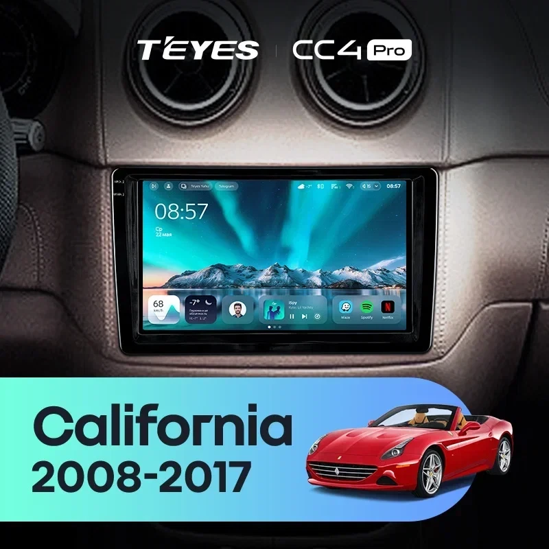 Штатная магнитола Teyes CC4 Pro 8/128 Ferrari California (2008-2017)