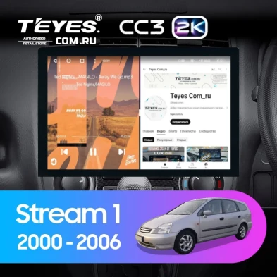 Штатная магнитола Teyes CC3 2K 360 6/128 Honda Stream 1 (2000-2006) F1 (13")