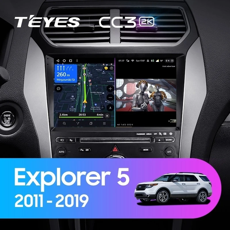Штатная магнитола Teyes CC3 2K 4/64 Ford Explorer 5 (2011-2019) Тип-A