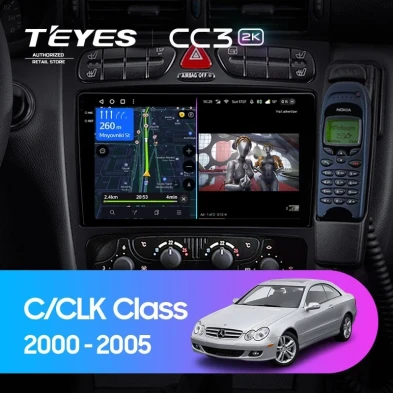 Штатная магнитола Teyes CC3 2K 360 6/128 Mercedes-Benz C/CLK-Class S203 W203 W209 A209 (2000-2005) F1