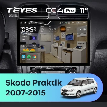 Штатная магнитола Teyes CC4 Pro 8/128 Skoda Praktik (2007-2015) (11")