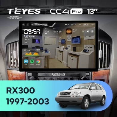 Штатная магнитола Teyes CC4 Pro 8/128 Lexus RX300 XU10 (1997-2003) F1 (13")