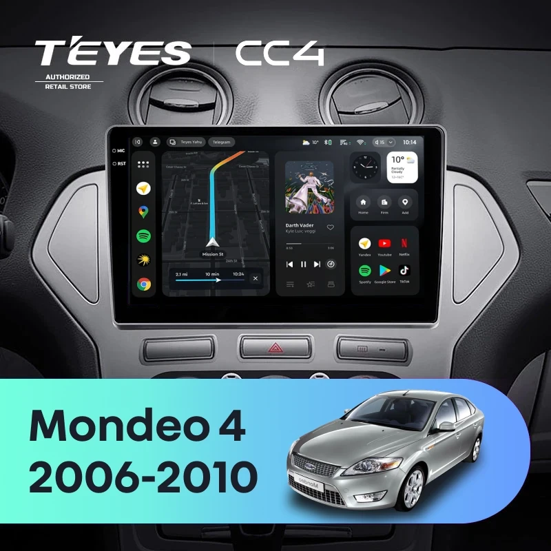 Штатная магнитола Teyes CC4 6/64 Ford Mondeo 4 (2006-2010)