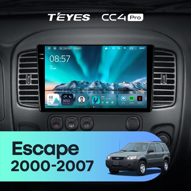Штатная магнитола Teyes CC4 Pro 8/128 Ford Escape (2000-2007)