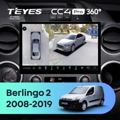Штатная магнитола Teyes CC4 Pro 360 12/256 Citroen Berlingo 2 B9 (2008-2019) (13")
