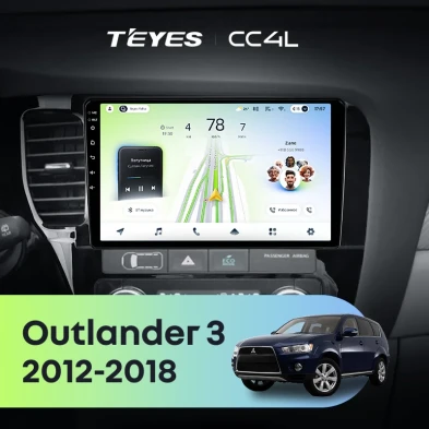 Штатная магнитола Teyes CC4L 6/64 Mitsubishi Outlander 3 GF0W GG0W (2012-2018) Тип-B Правый руль