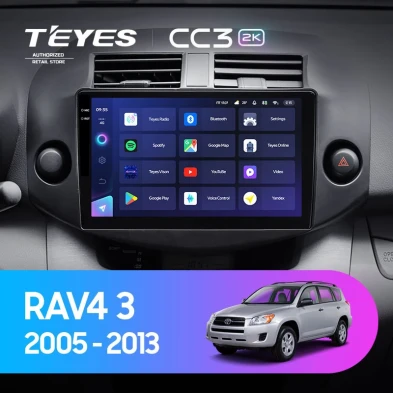 Штатная магнитола Teyes CC3 2K 360 6/128 Toyota RAV4 3 XA30 (2005-2013) F2 10"