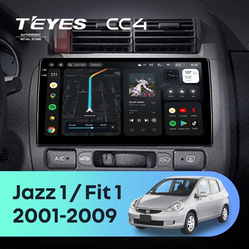 Штатная магнитола Teyes CC4 8/128 Honda Fit 1 (2001-2009)