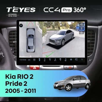 Штатная магнитола Teyes CC4 Pro 12/256 Kia Rio 2 (2005-2011) F2 (13")
