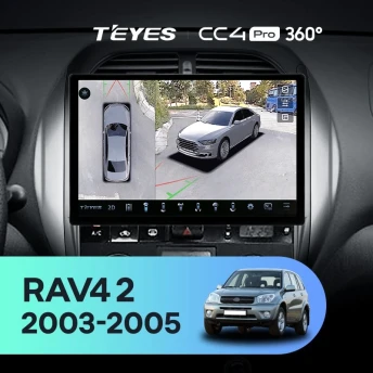 Штатная магнитола Teyes CC4 Pro 360 12/256 Toyota RAV4 2 CA20 CA20W XA20 (2003-2005) F4 (11")