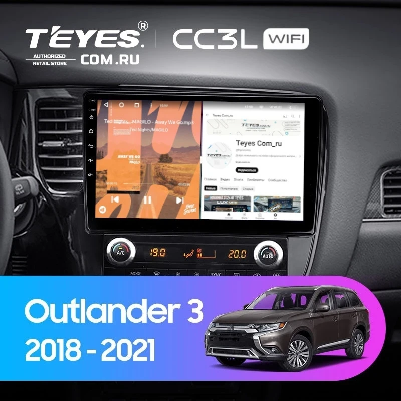 Штатная магнитола Teyes CC3L WiFi 2/32 Mitsubishi Outlander 3 (2018-2021)