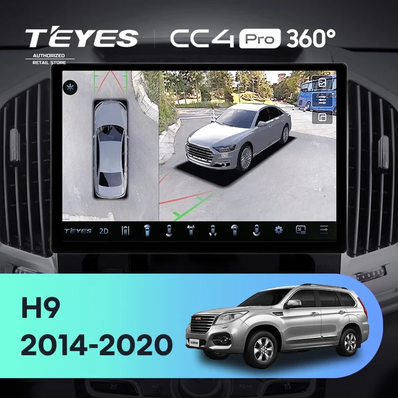 Штатная магнитола Teyes CC4 Pro 360 8/128 Haval H9 (2014-2020) (11")