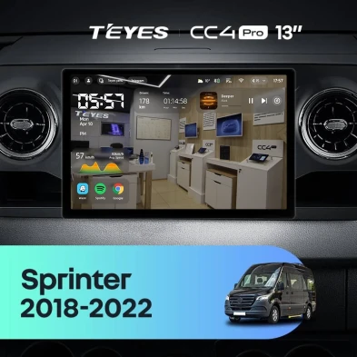 Штатная магнитола Teyes CC4 Pro 8/128 Mercedes-Benz Sprinter (2018-2022) F1 (13")